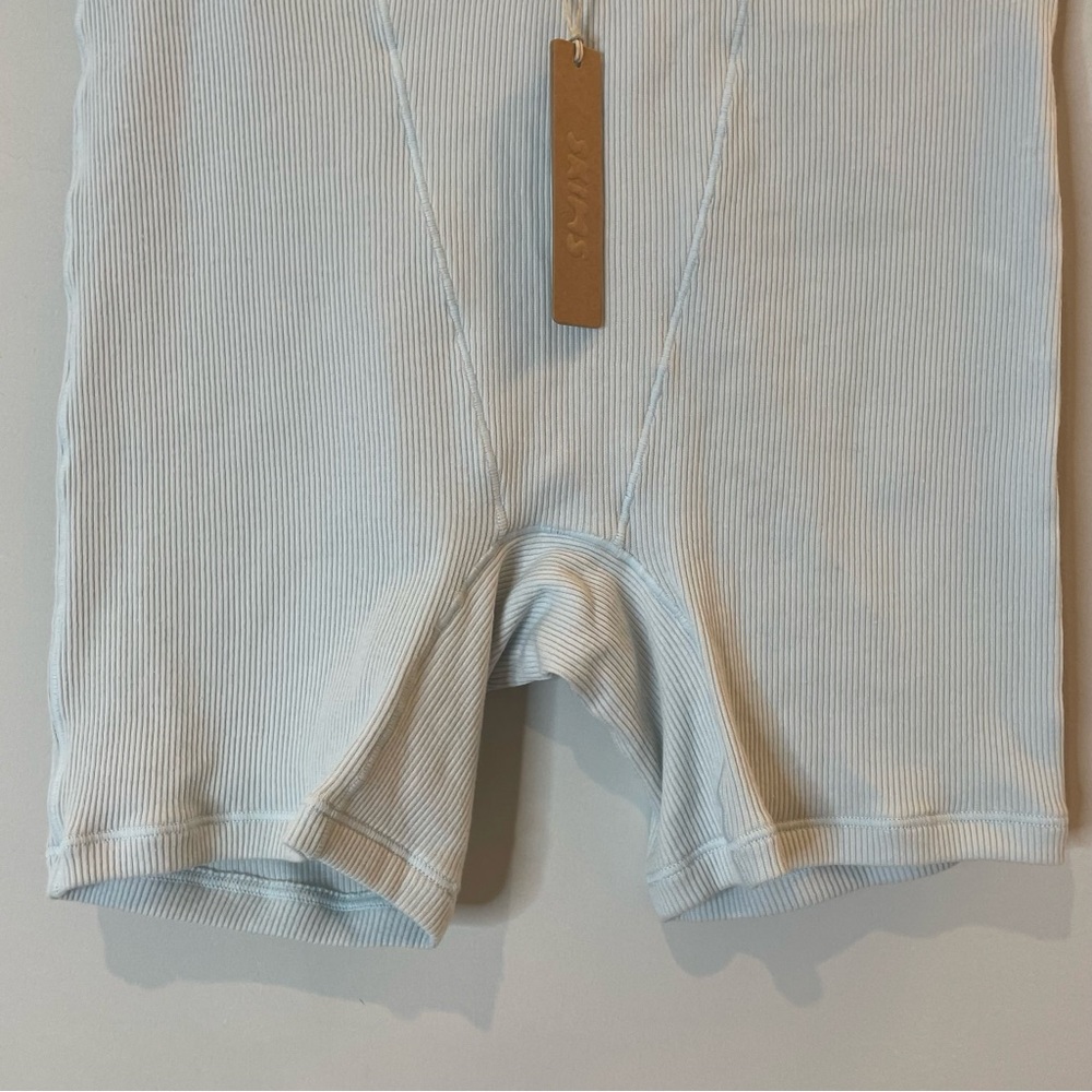 SKIMS Cotton Rib Boxer Limited Edition Frost Blue Grey Loungewear Small NWT - Picture 4 of 11